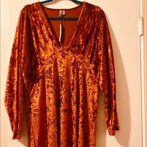 Copper velvet dress